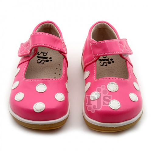 Hot Pink with White Polka Dots Toddler Mary Jane