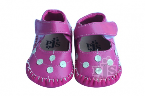 Hot Pink with White Polka Dots Infant Mary Jane